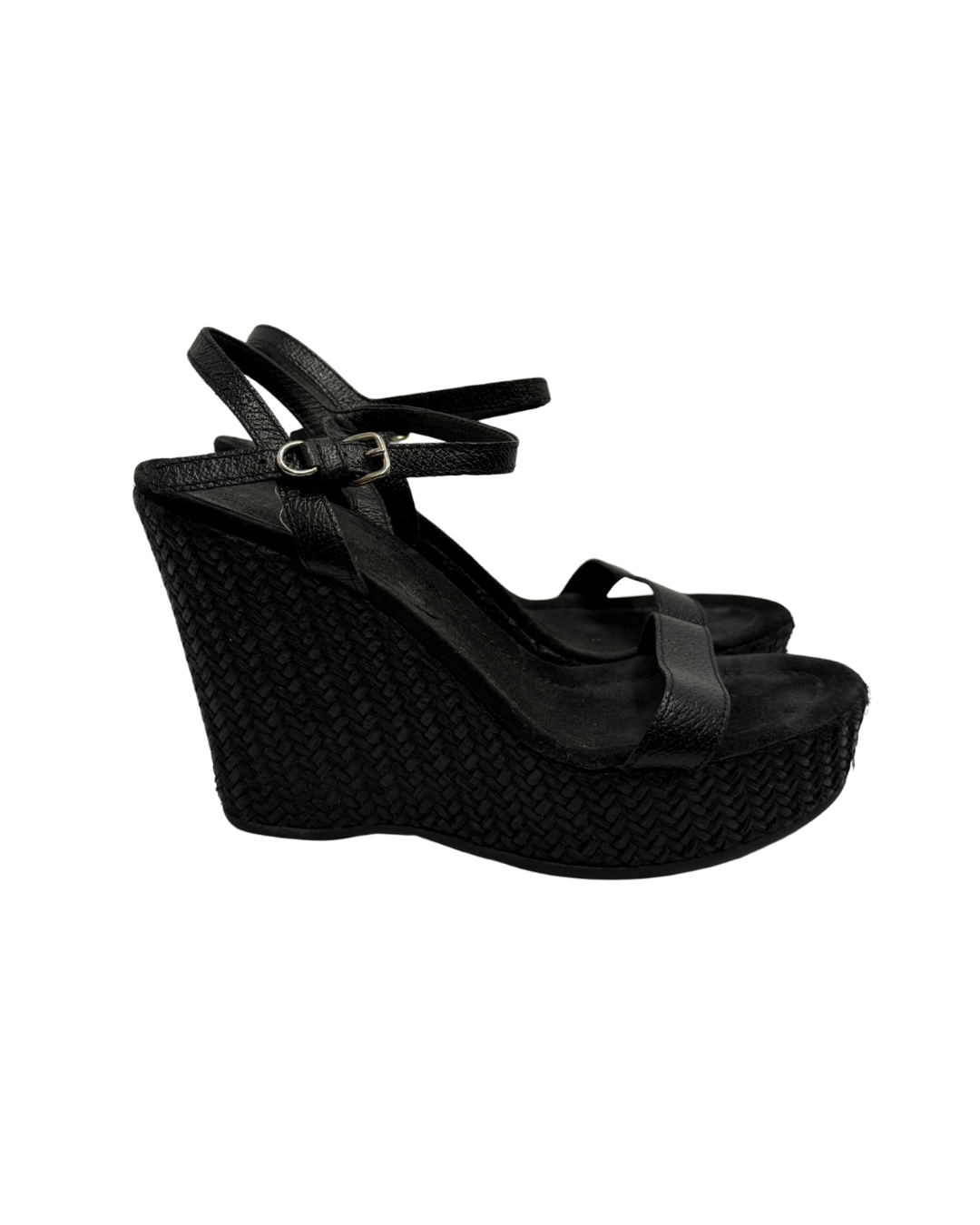 Prada Woven Wedge Sandals