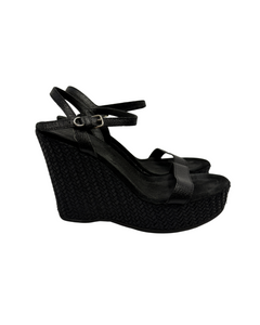 Prada Woven Wedge Sandals