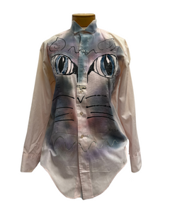 Kay Cox Vintage Cat Painted Button Up Shirt