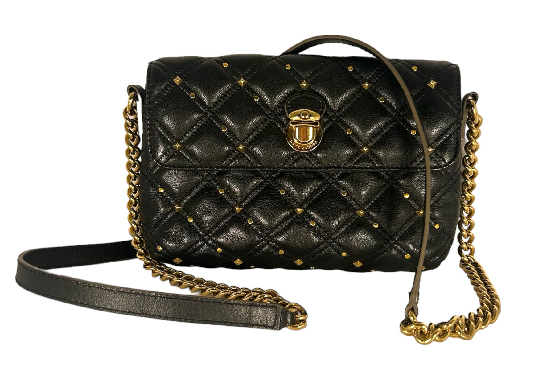 Marc Jacobs Quilted Gold Studded Crossbody