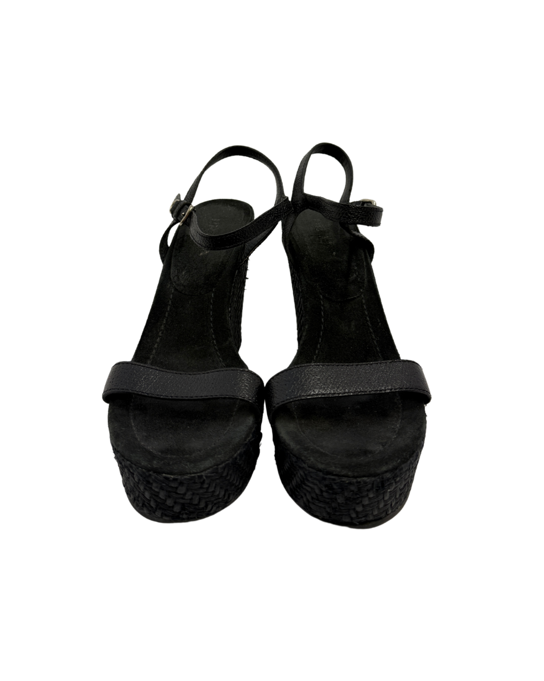 Prada Woven Wedge Sandals