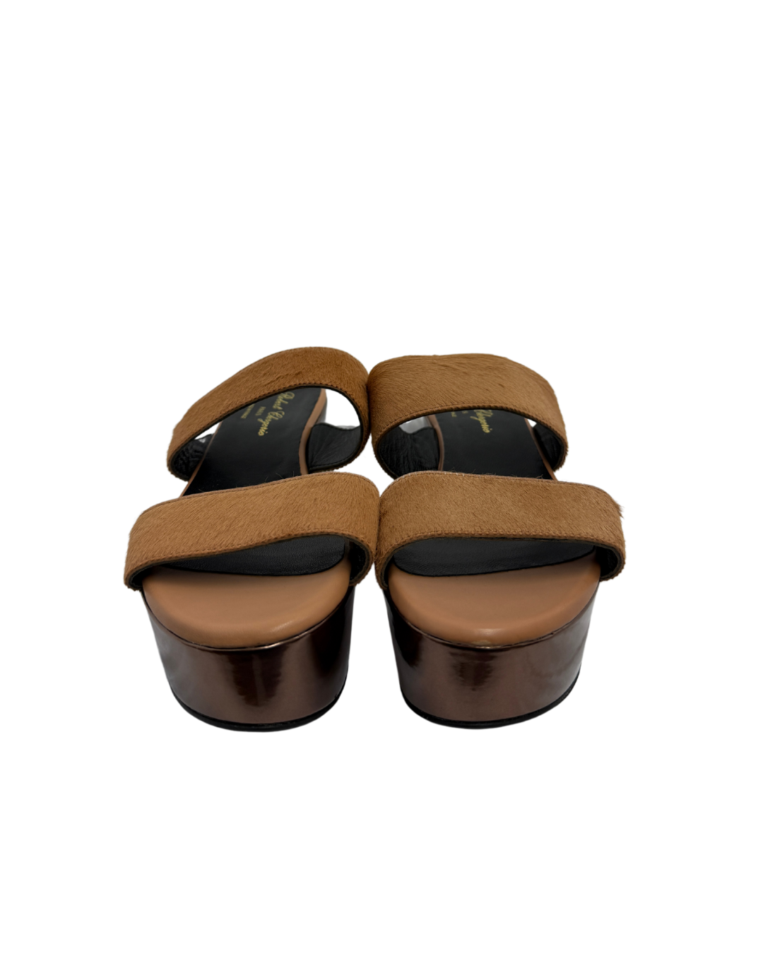 Robert Clergerie Fur Slip On Wedge Sandals