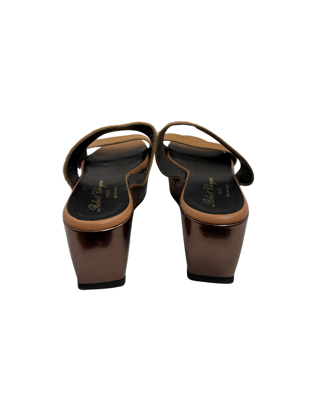 Robert Clergerie Fur Slip On Wedge Sandals