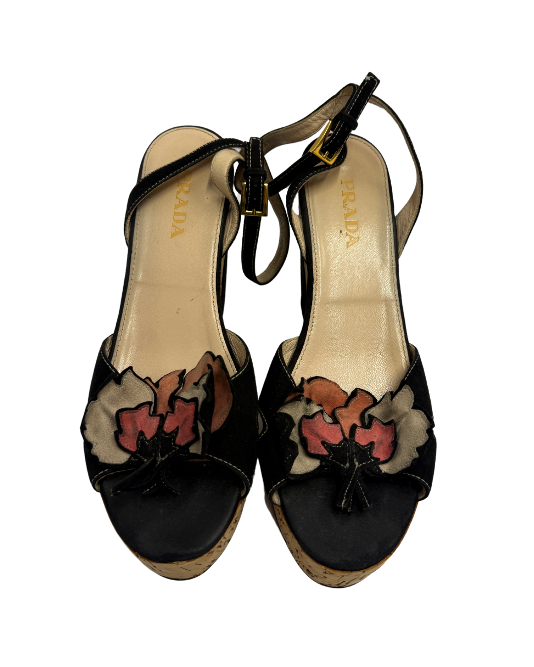 Prada Flower Chunky Platform Heels