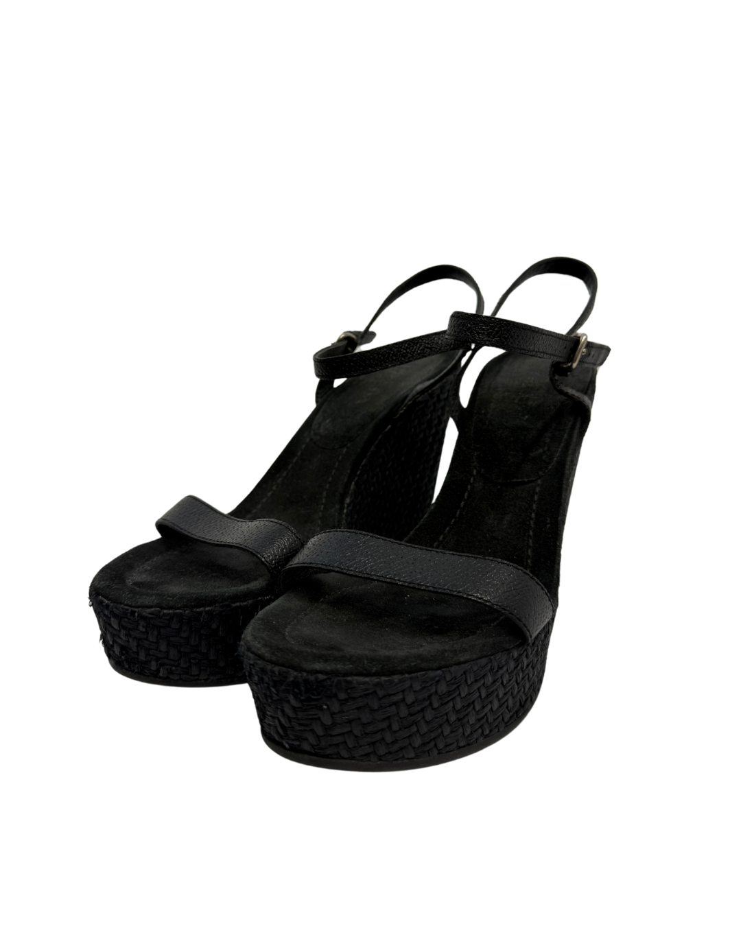 Prada Woven Wedge Sandals