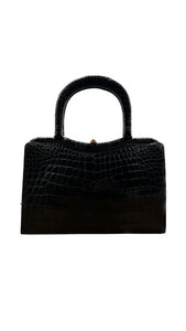 Vintage Patent Leather Crocodile Handle Bag