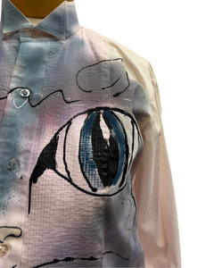 Kay Cox Vintage Cat Painted Button Up Shirt