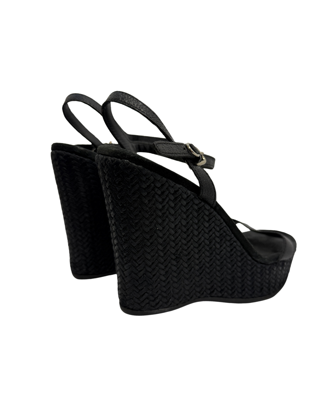 Prada Woven Wedge Sandals