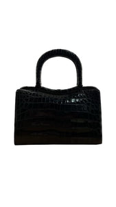 Vintage Patent Leather Crocodile Handle Bag