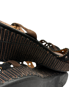 Prada Suede Open Toe Wedges
